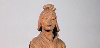 この作品は、山崎朝雲の比較的若い明治41年頃に作られた作品です