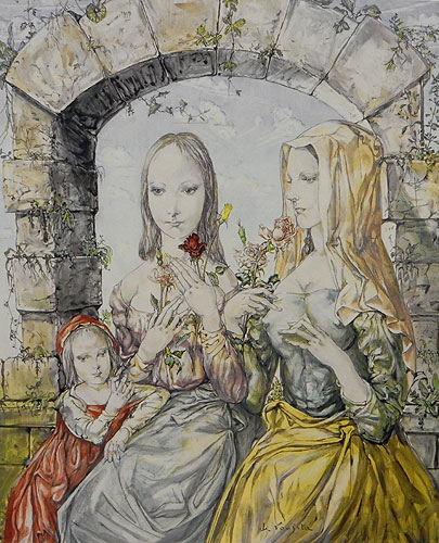 藤田嗣治　女性肖像 1923　肉筆水彩　額装 藤田嗣治 女性肖像 1923 肉筆水彩 額装 藤田嗣治買取・日本全国対応