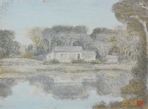 文化勲章受章作家・高山辰雄　日本画　希少作品　肉筆原画　色紙 文化勲章受章作家・高山辰雄 日本画 希少作品 肉筆原画 色紙