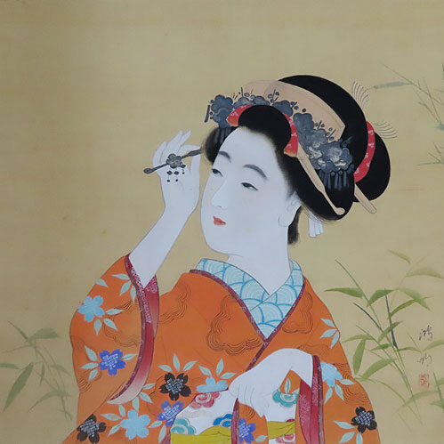 大阪市中央区のお客様より美人画の掛軸や浮世絵を買取ました