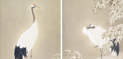 上村松篁の作品で、70才前後の晩年に描かれた特大の作品で、題は「丹頂