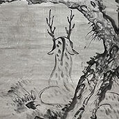 高知県のお客様より骨董品出張買取で水墨画の掛け軸を買取ました
