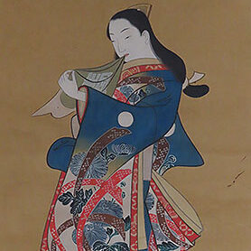 新潟県村上市のお客様より骨董品宅配買取で美人画の掛け軸を買取ました