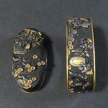 奈良県天川村のお客様より骨董品出張買取で刀装具の縁・縁頭を買取ました