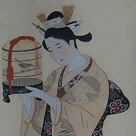 埼玉県入間市のお客様より骨董品宅配買取で美人画の掛軸を買取ました