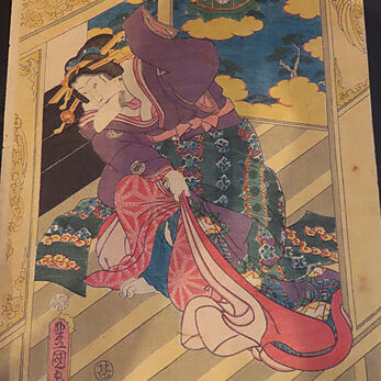 大阪藤井寺市のお客様より骨董品出張買取で浮世絵版画の美人画を買取ました