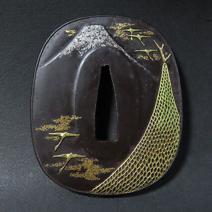 愛媛県のお客様より骨董品買取で刀装具の鍔を買取ました