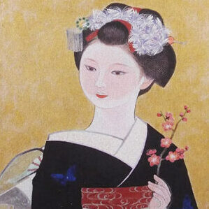 福井県のお客様より骨董品出張買取で三輪良平の日本画の美人画を買取ました