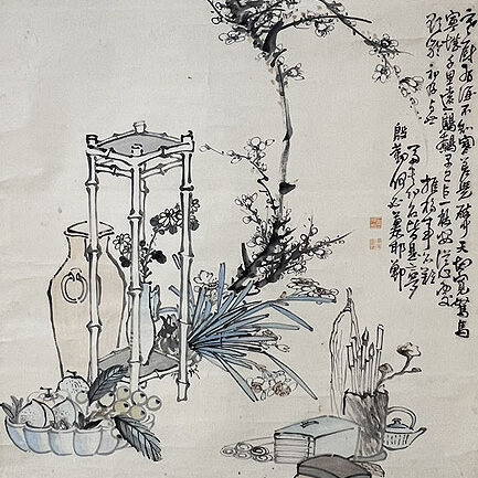 広島県竹原市のお客様より骨董品宅配買取で水墨画の掛け軸を買取ました