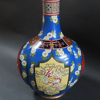 青森県のお客様より骨董品買取で七宝焼の花入れを買取ました