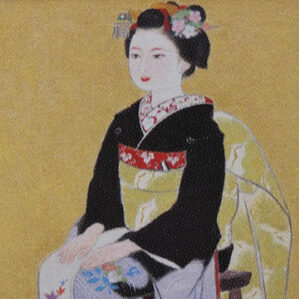 兵庫県のお客様より日本画の三輪良平の美人画を買取ました