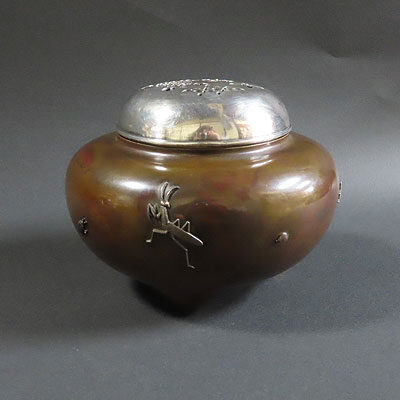 岐阜県のお客様より金工作品の香炉を買取ました