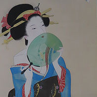 徳島県のお客様より骨董品宅配買取で美人画の掛け軸を買取ました