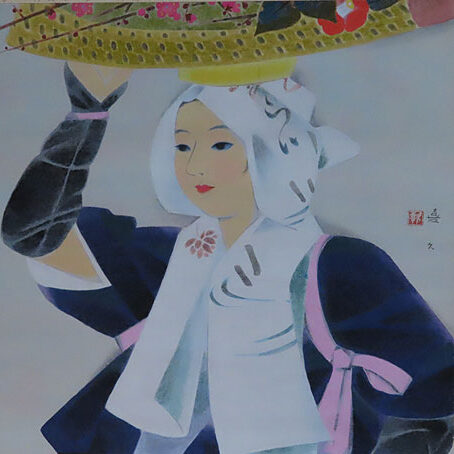 島根県のお客様より日本画で掛け軸の美人画を買取ました